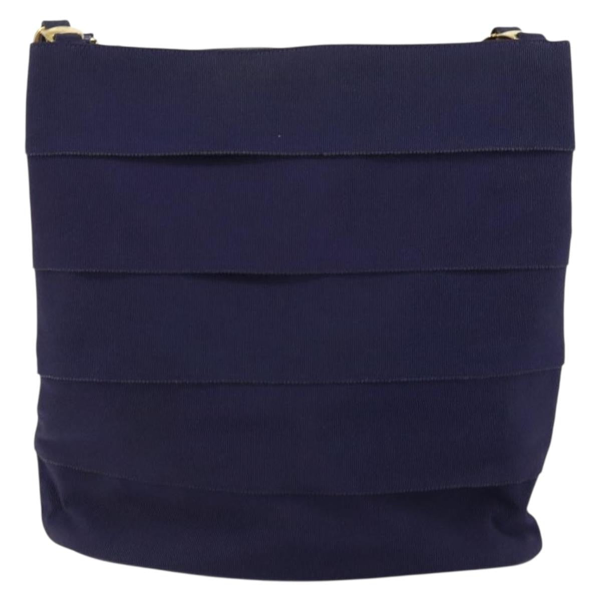 Salvatore Ferragamo Vala Chain Shoulder bag Canvas, NAVY, CANVAS, Shoulder bag