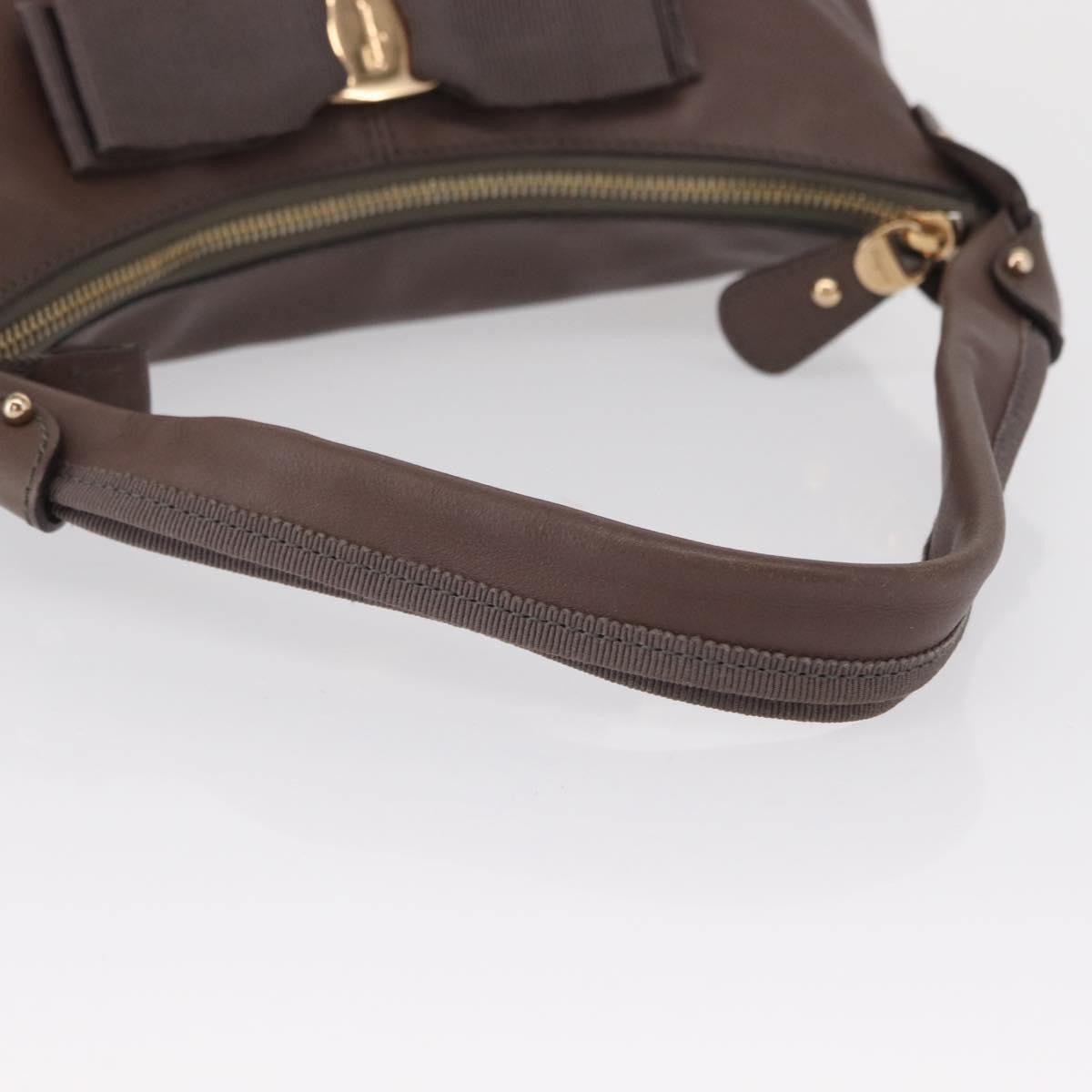 Salvatore Ferragamo Vala Handbag Leather, BROWN, LEATHER, Handbag
