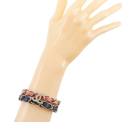 Chanel Coco mark chain 2 bracelet Metal and denim, MULTICOLOUR, MESH, Bracelet