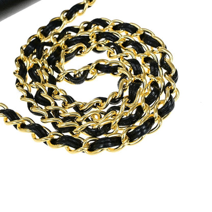 Chanel Vintage CC Chain Full Flap Bag Quilted Leather, BLACK, LEATHER, Shoulder bag