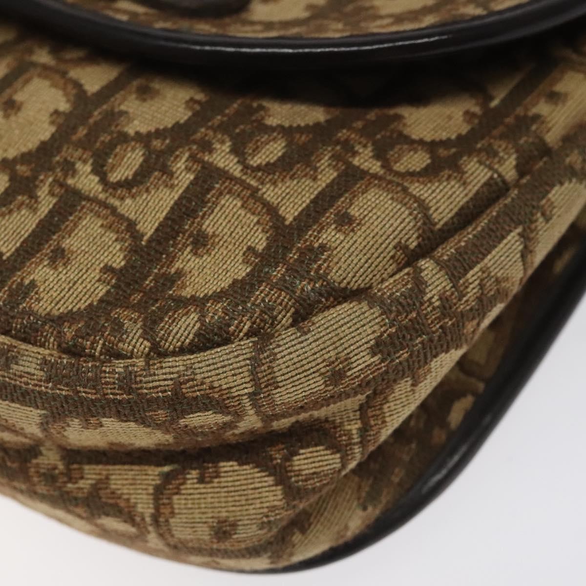 Christian Dior Vintage Trotter Flap Shoulder Bag Canvas, BROWN, CANVAS, Shoulder bag
