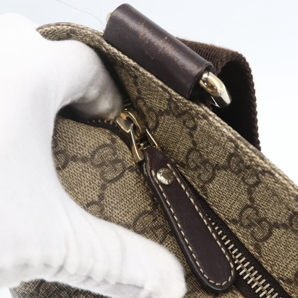 Gucci Zip Top Messenger Bag GG Coated Canvas, BEIGE, CANVAS, Shoulder bag