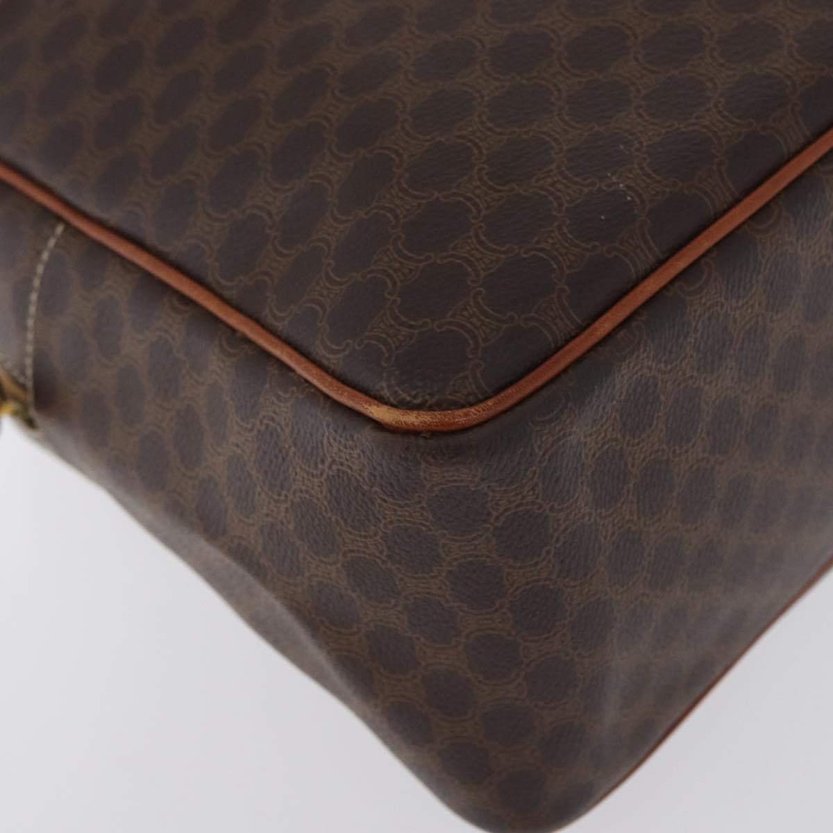 Celine Vintage Macadam Handbag Canvas and Leather, BROWN, CANVAS, Handbag