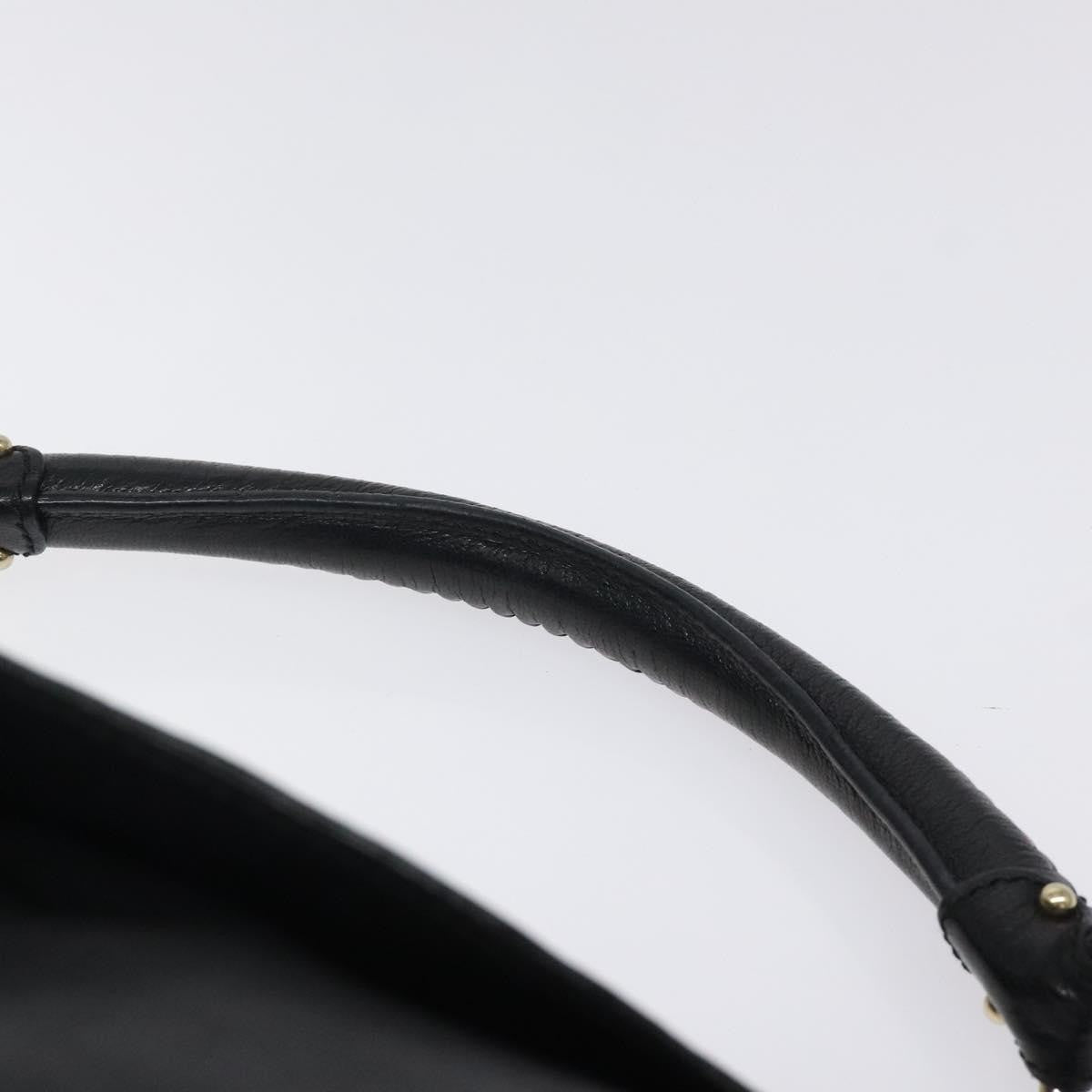 Salvatore Ferragamo Gancini handbag Leather, BLACK, LEATHER, Handbag