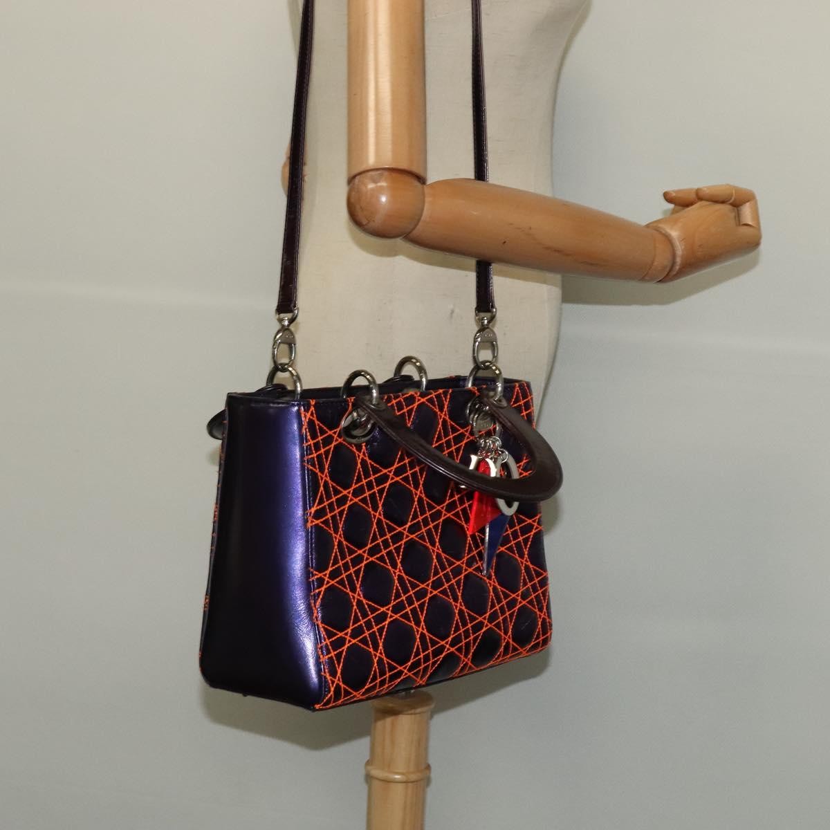 Christian Dior Lady Dior Bag Anselm Reyle Cannage Quilt Leather, Purple, Leather, Handbag