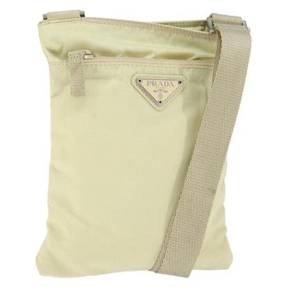Prada Flat Messenger Bag Tessuto, Ecru, Nylon, Shoulder Bag