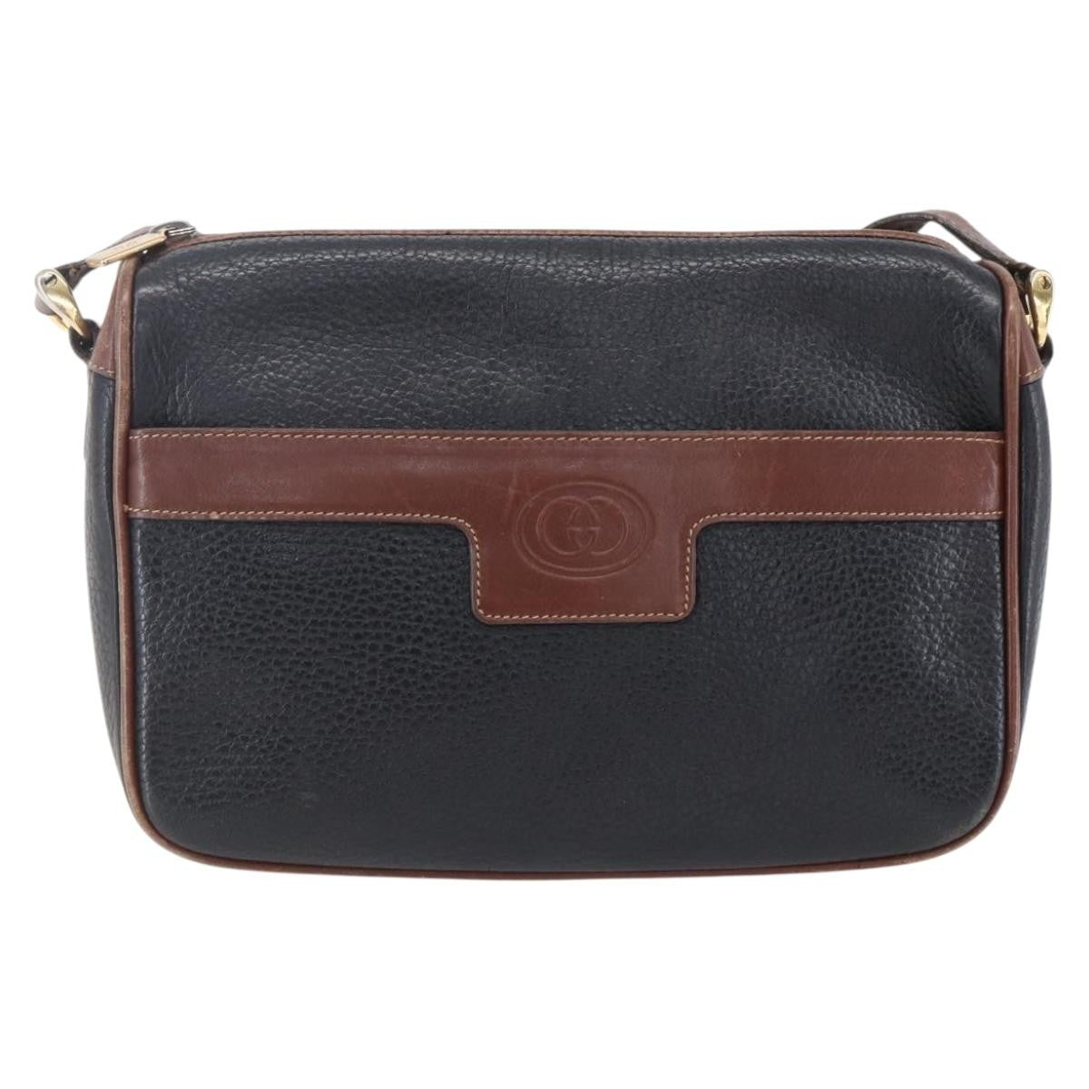 Gucci Vintage Shoulder Bag Leather, BLACK, LEATHER, Shoulder bag