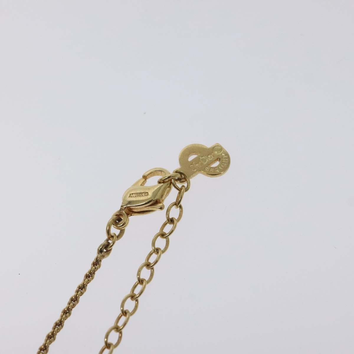 Christian Dior Vintage Logo Round Pendant Necklace Metal, GOLD, METAL, Necklace