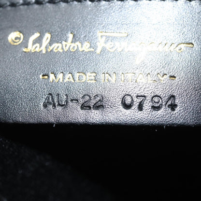Salvatore Ferragamo Gancini mini handbag Canvas, NAVY, CANVAS, Handbag