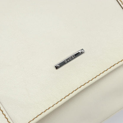 Gucci Vintage Handbag Leather, WHITE, LEATHER, Handbag