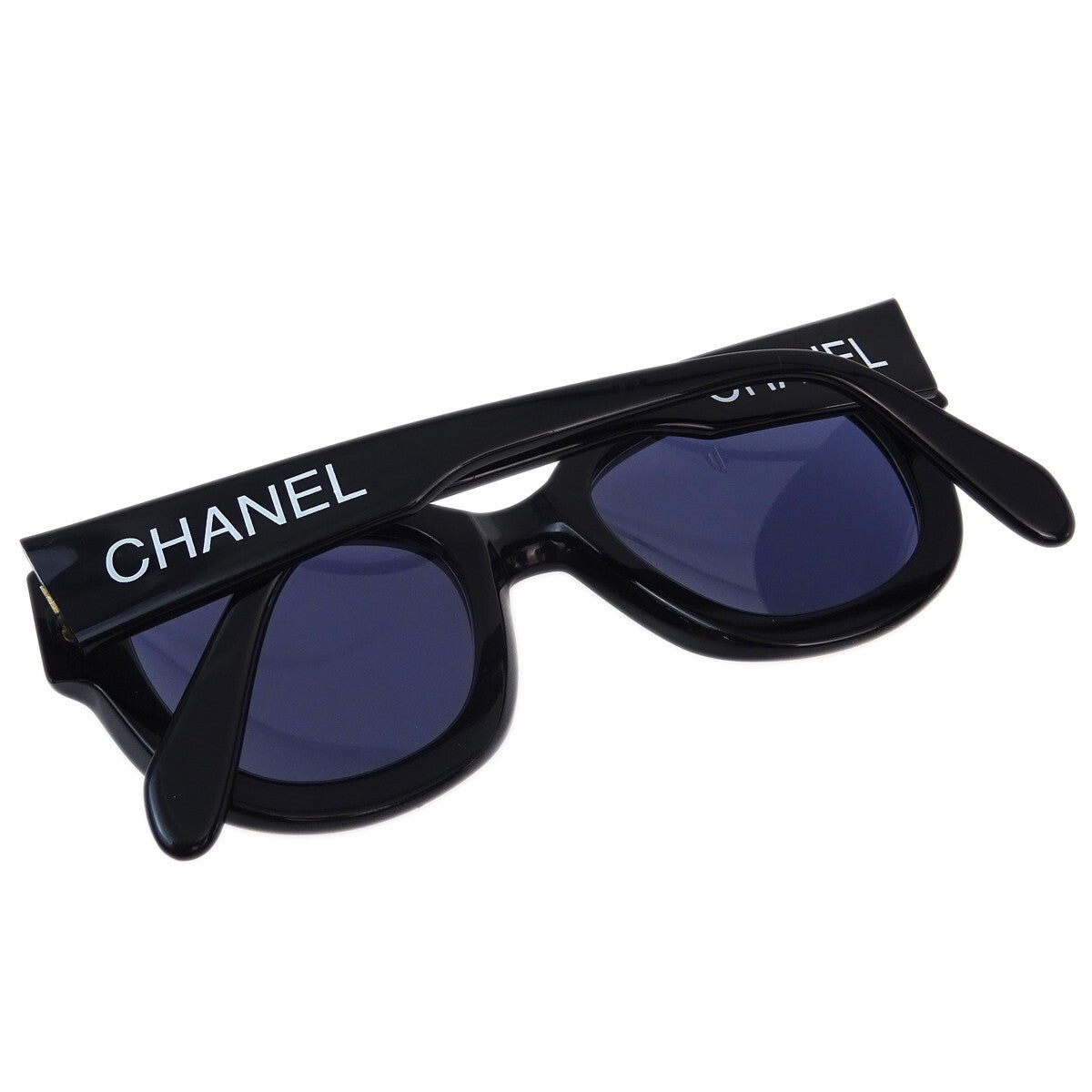Chanel CHANEL Logo Sunglasses Eye Wear Plastic, Black, Plastic, Sunglasses