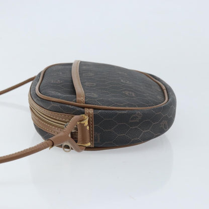 Christian Dior Vintage Honeycomb Shoulder Bag Canvas and Leather, BLACK, CANVAS, Shoulder bag