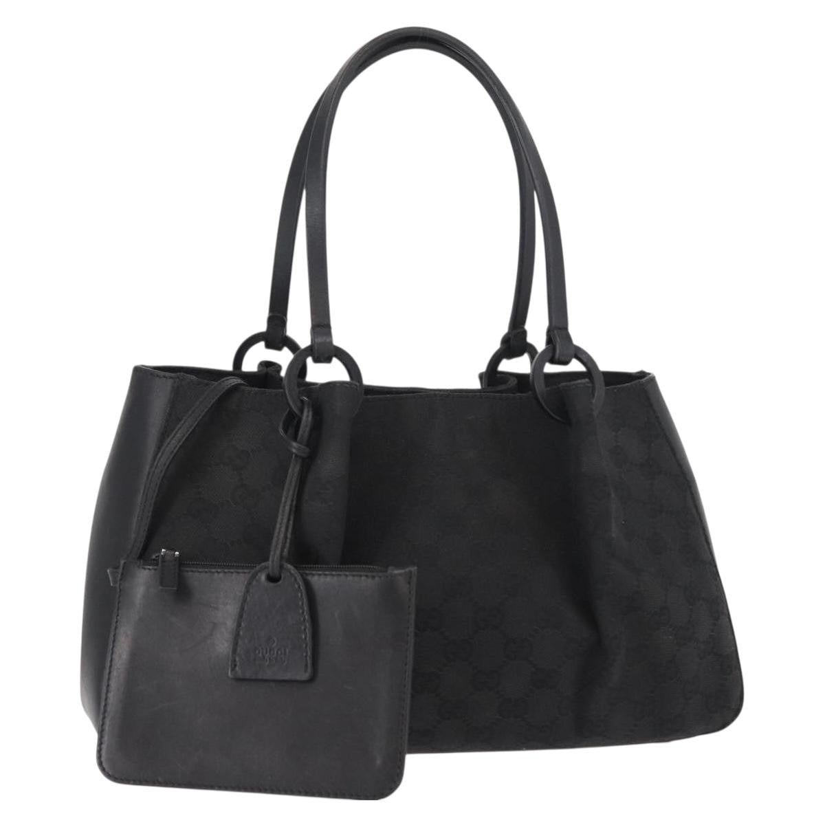 Gucci Vintage Handbag Canvas, BLACK, CANVAS, Handbag