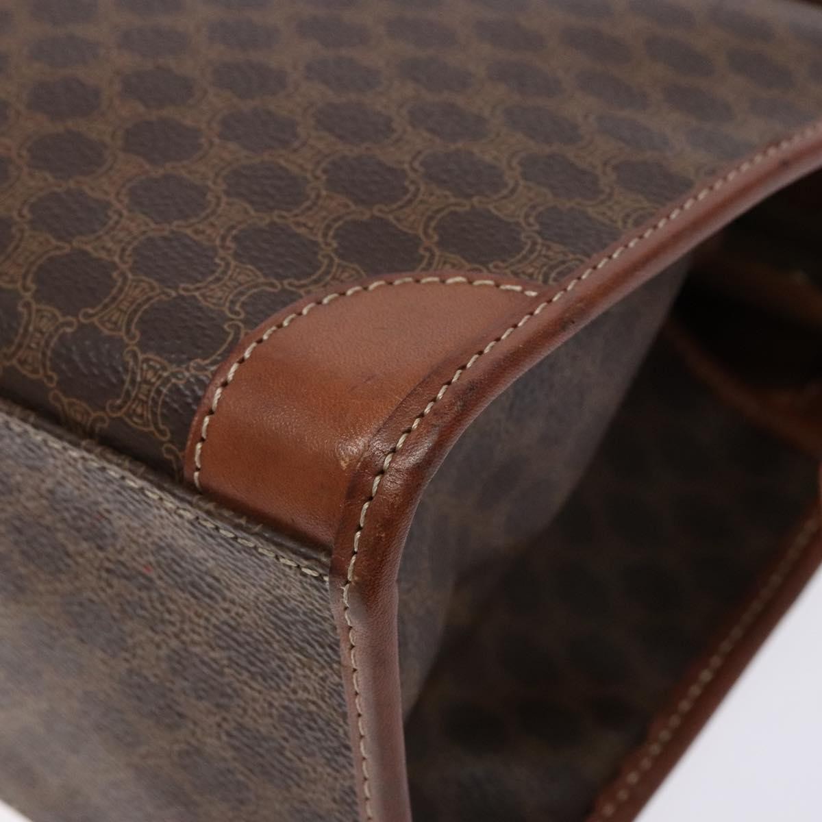 Celine Macadam Handbag Macadam with leather, BROWN, CANVAS, Handbag