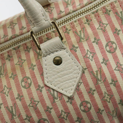 Louis Vuitton Speedy Handbag Mini Lin, PINK, CANVAS, Handbag