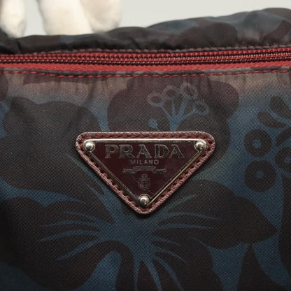 Prada Convertible Tote Printed Tessuto with Saffiano, BLUE, NYLON, Tote bag