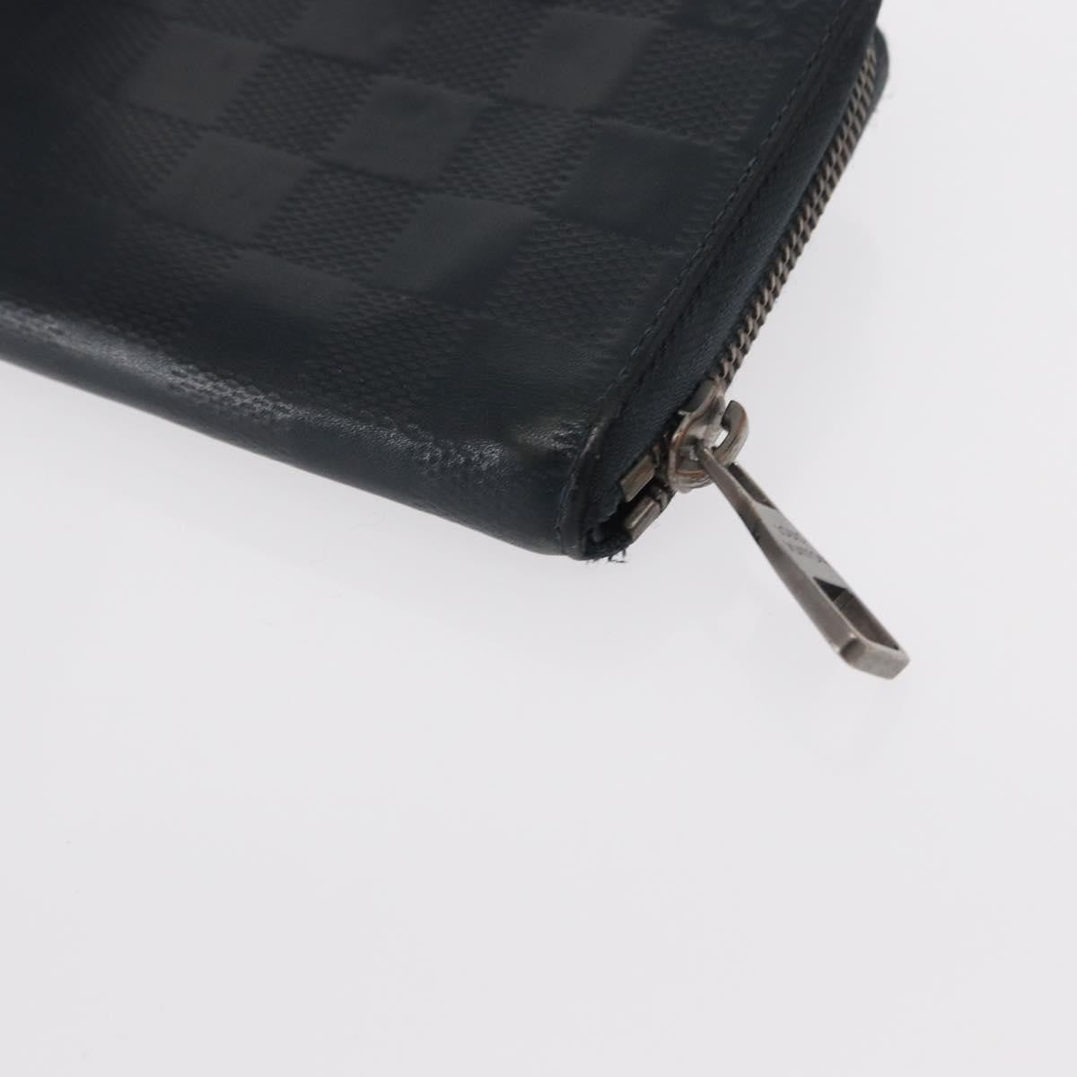 Louis Vuitton Zippy wallet vertical Damier Infini Leather, NAVY, LEATHER, Wallets