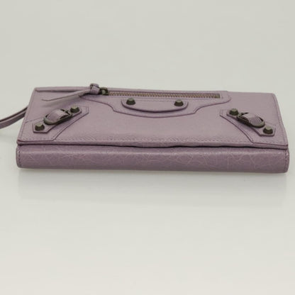 Balenciaga Classic Continental Zip Around Wallet Leather, PURPLE, LEATHER, Wallets