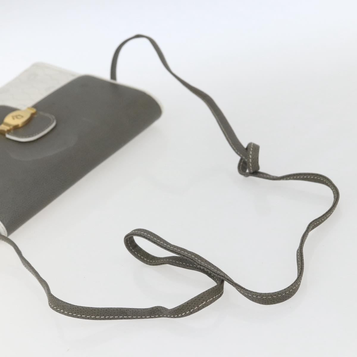 Christian Dior Vintage Honeycomb Shoulder Bag Canvas and Leather, WHITE, CANVAS, Shoulder bag