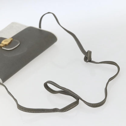 Christian Dior Vintage Honeycomb Shoulder Bag Canvas and Leather, WHITE, CANVAS, Shoulder bag