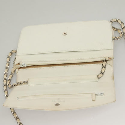 Chanel Vintage Timeless Wallet on Chain Caviar, WHITE, LEATHER, Clutche & pouche