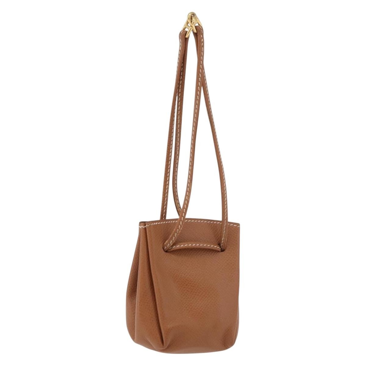 Hermes Vespa Pouch Leather, Brown, Leather, Clutch