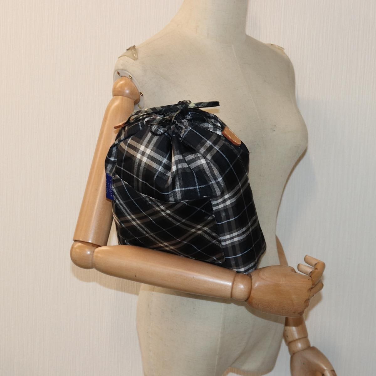 Burberry Nova Check Blue Label Nylon, Black, Nylon, Clutch