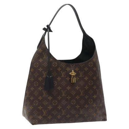 Louis Vuitton Flower Hobo Monogram Canvas with Leather, BROWN, CANVAS, Shoulder bag