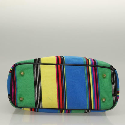 Versace Vanity Hand Bag Canvas and Leather, BLUE, CANVAS, Clutche & pouche