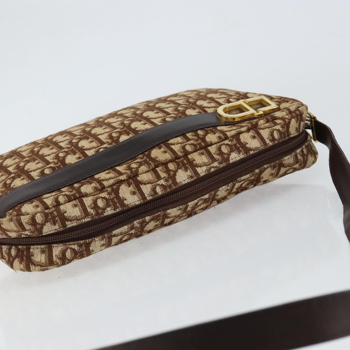 Christian Dior Vintage Trotter Crossbody Bag Diorissimo Coated Canvas, BROWN, CANVAS, Shoulder bag
