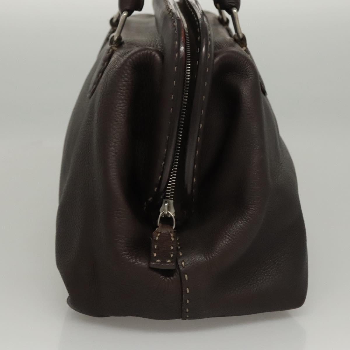 Fendi Selleria Frame Doctor Bag Leather, BROWN, LEATHER, Handbag