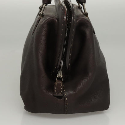 Fendi Selleria Frame Doctor Bag Leather, BROWN, LEATHER, Handbag