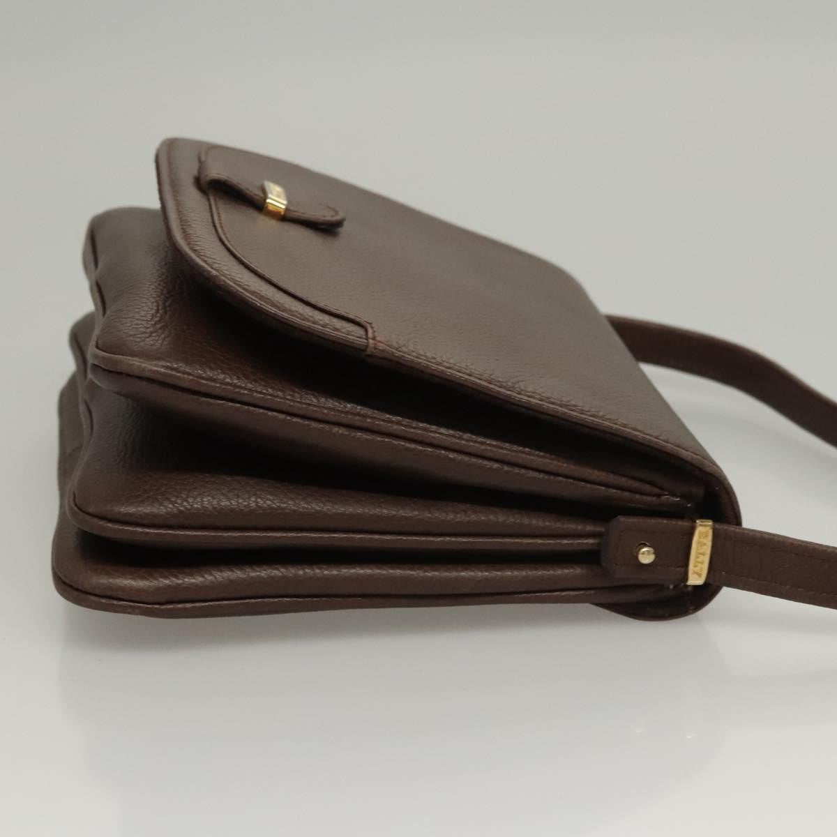 Bally Vintage Shoulder Bag Leather, Brown, Leather, Shoulder Bag