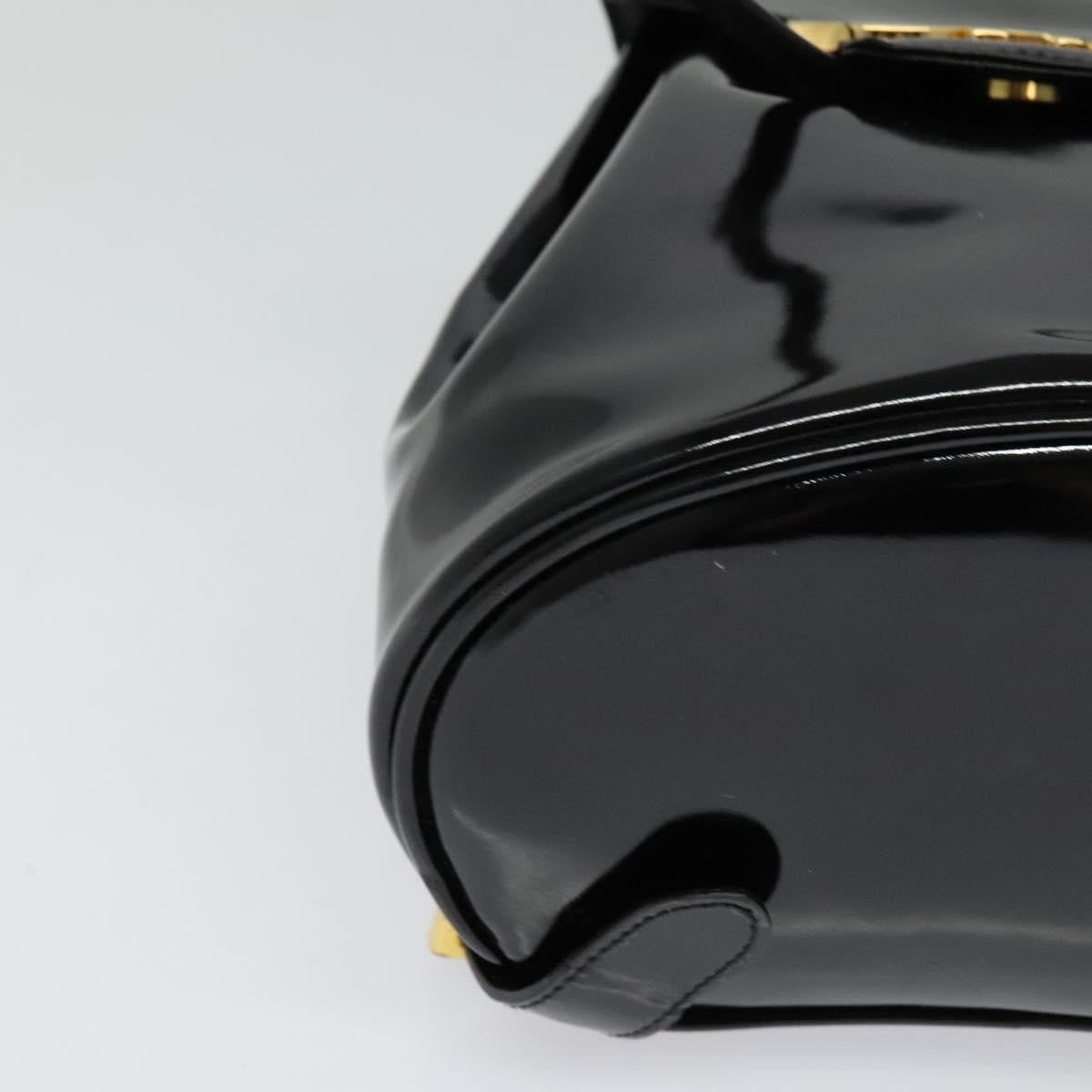 Salvatore Ferragamo Gancini Flap Drawstring Backpack Patent leather, BLACK, PATENT_LEATHER, Backpack