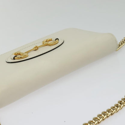 Gucci Horsebit 1955 Chain Wallet Leather, WHITE, LEATHER, Wallets