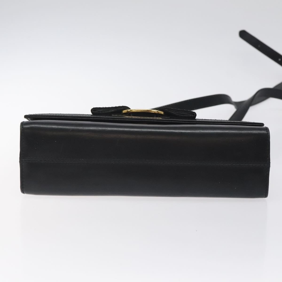 Salvatore Ferragamo Vara shoulder Bag Leather, Black, Leather, Shoulder Bag