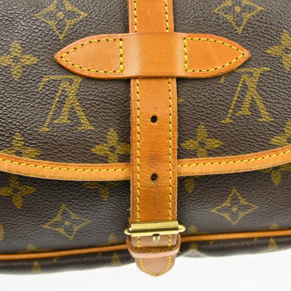 Louis Vuitton Saumur Handbag Monogram Canvas, Brown, Canvas, Shoulder Bag