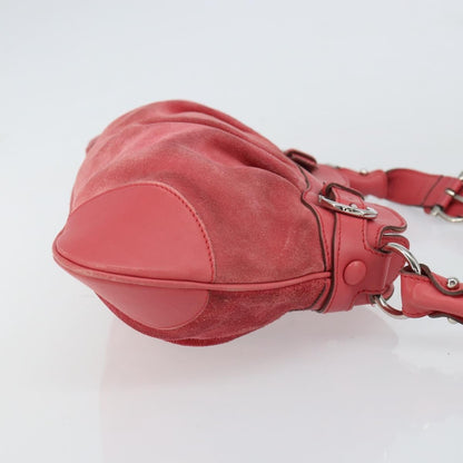 Salvatore Ferragamo Gancini Shoulder Bag Suede, PINK, SUEDE, Shoulder bag