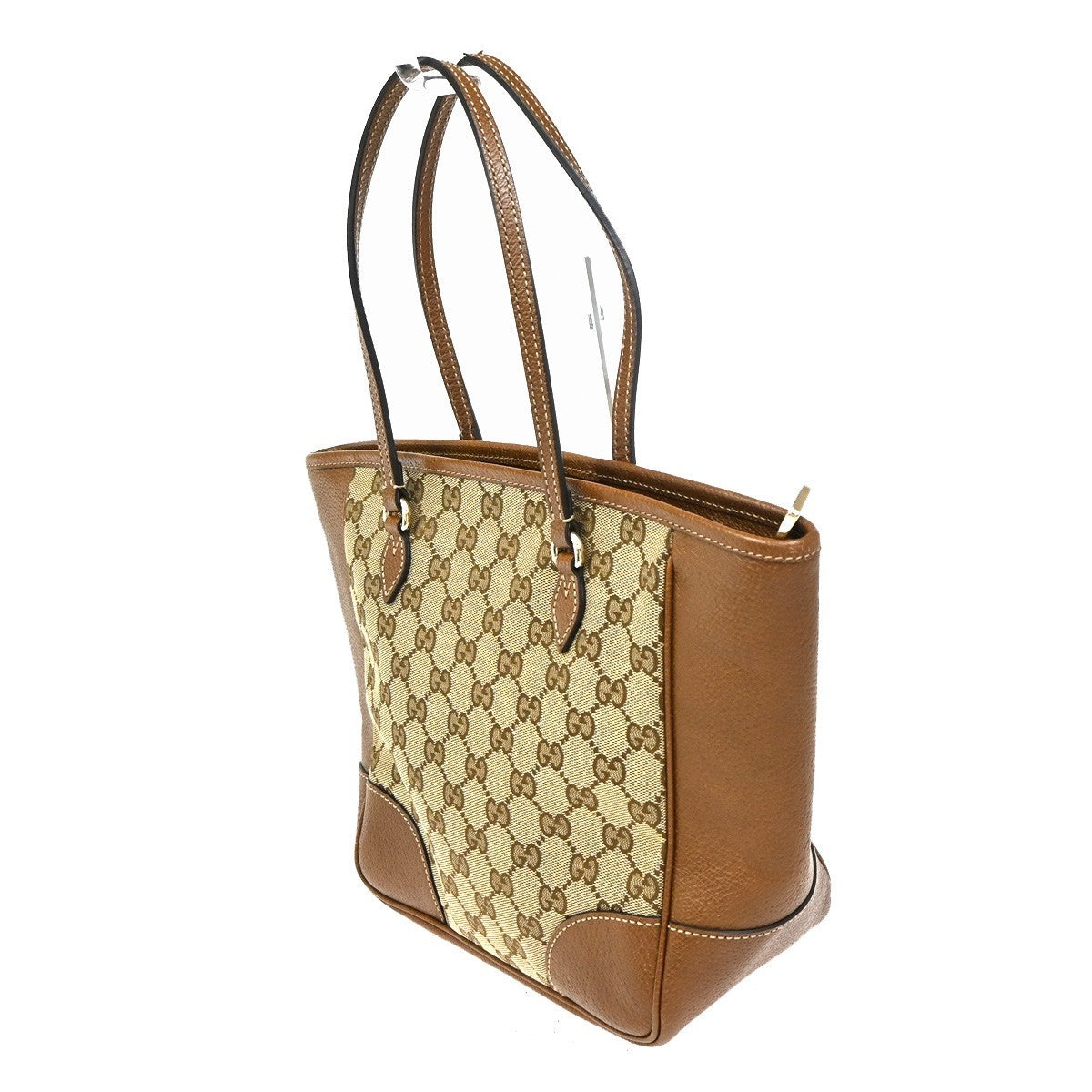 Gucci Bree Convertible Tote GG Canvas with Leather, BEIGE, CANVAS, Tote bag