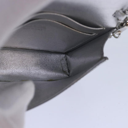 Prada Chain Wallet Embellished Leather, Silver, Leather, Wallet