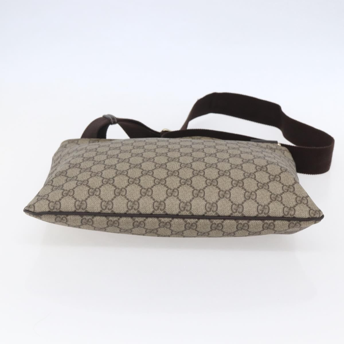 Gucci Zip Top Messenger Bag GG Coated Canvas, BEIGE, PVC, Shoulder bag