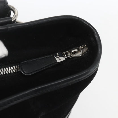 Salvatore Ferragamo Gancini handbag Suede, BLACK, SUEDE, Handbag