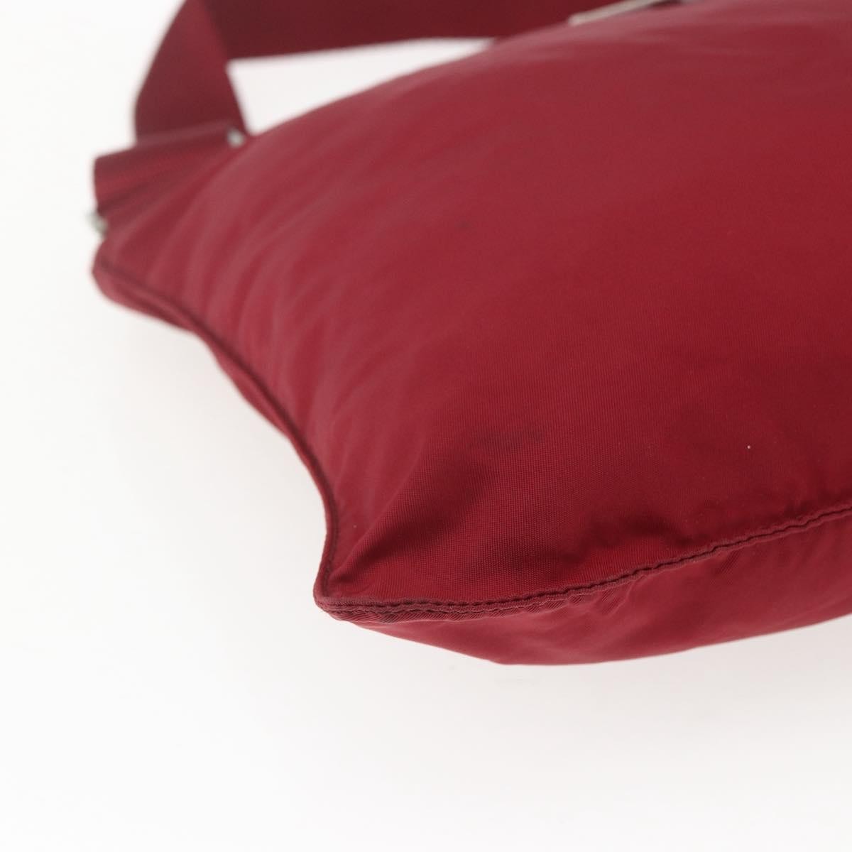Prada Zip Top Messenger Bag Tessuto, RED, NYLON, Shoulder bag