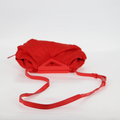 Bottega Veneta Point Shoulder Bag Chunky Knit Fabric, Red, Nylon, Shoulder Bag
