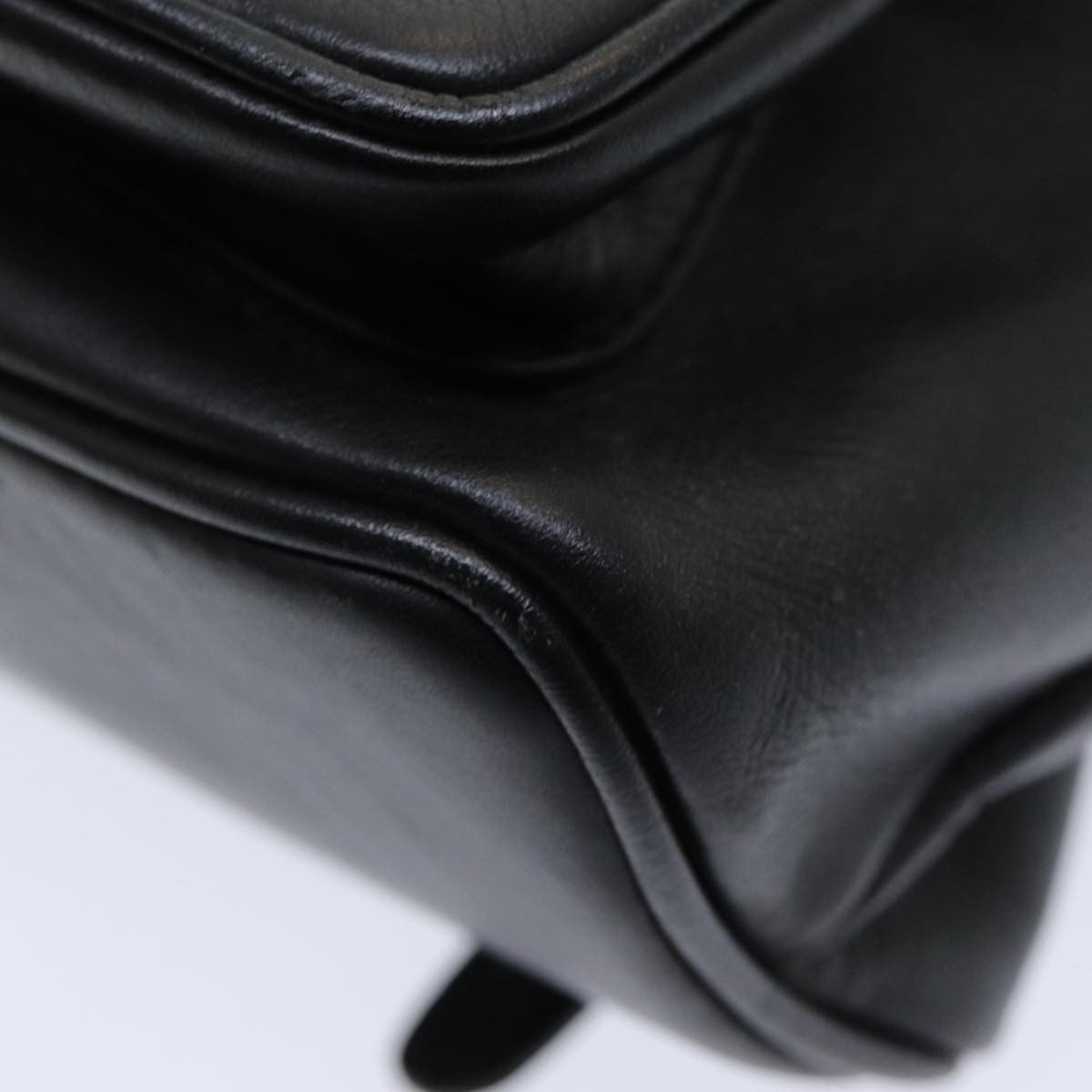 Gucci Vintage Bamboo Backpack Leather, Black, Leather, Backpack