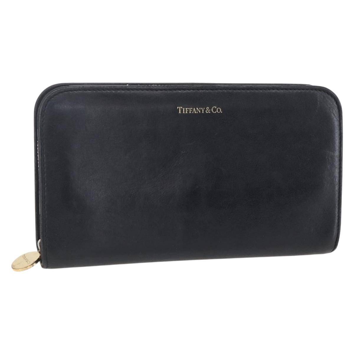 Tiffany & Co. Zip Around Wallet Leather, BLACK, LEATHER, Wallets