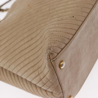 Chanel Medallion Charm Tote Chevron Wrinkled Lambskin, BEIGE, LEATHER, Tote bag