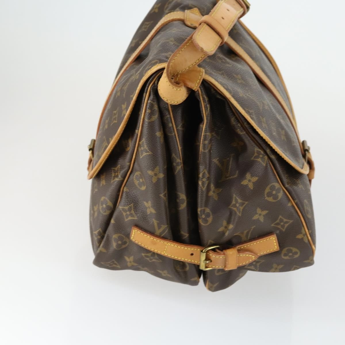 Louis Vuitton Saumur Handbag Monogram Canvas, BROWN, CANVAS, Shoulder bag