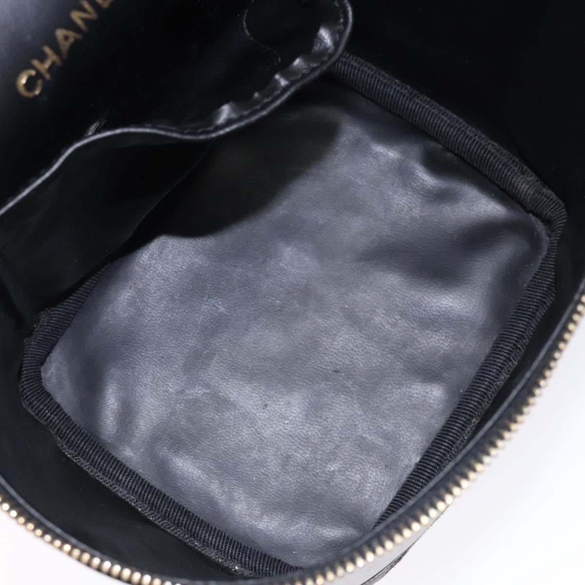 Chanel Vintage Timeless Cosmetic Case Caviar, BLACK, LEATHER, Toiletry Case