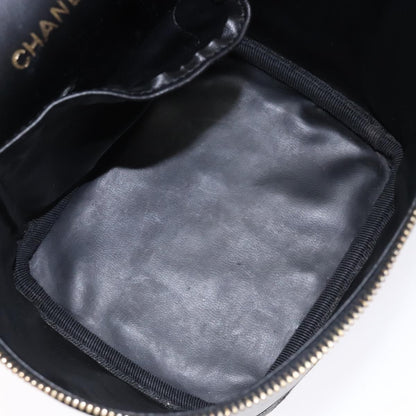Chanel Vintage Timeless Cosmetic Case Caviar, BLACK, LEATHER, Toiletry Case